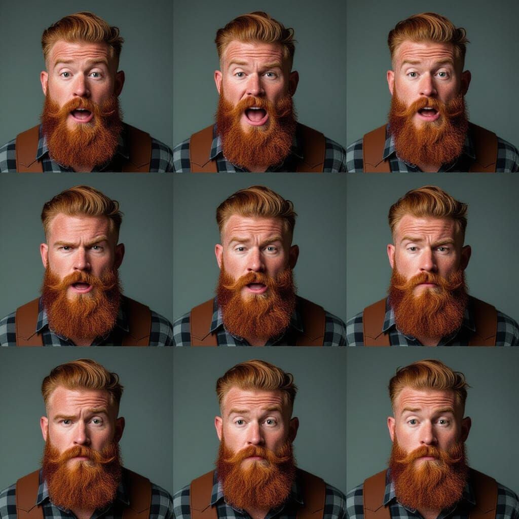 Barbarian's Six Expressions: A Cinematic Film Still