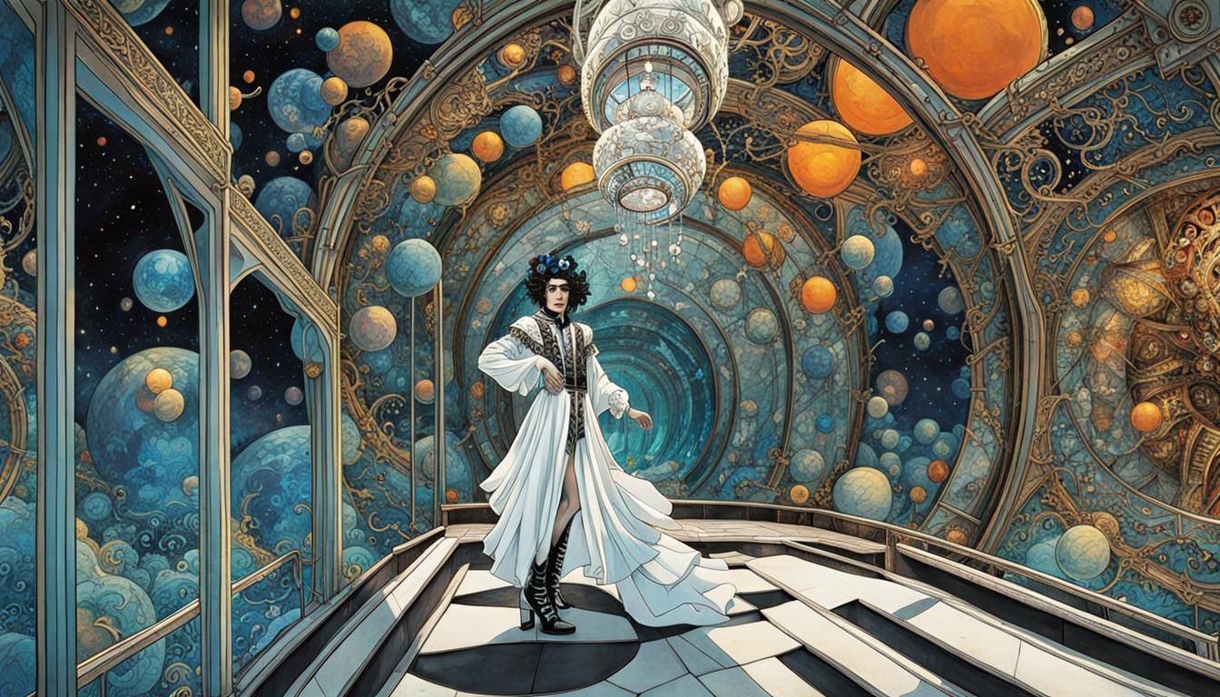 Rock n Roll Pierrot in Elaborate Graphic Novel Style