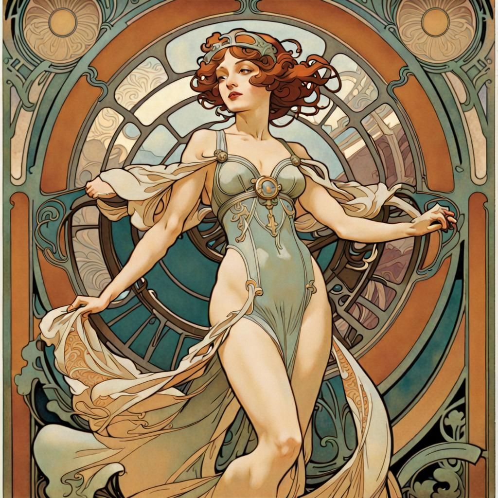 Art Nouveau Train Station in Art Deco Style