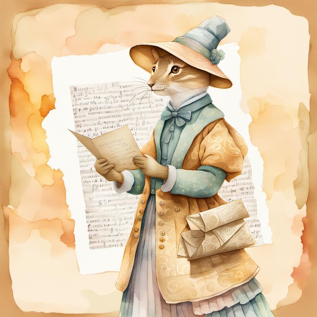 Whimsical Illustration of Person in Paper Clothes