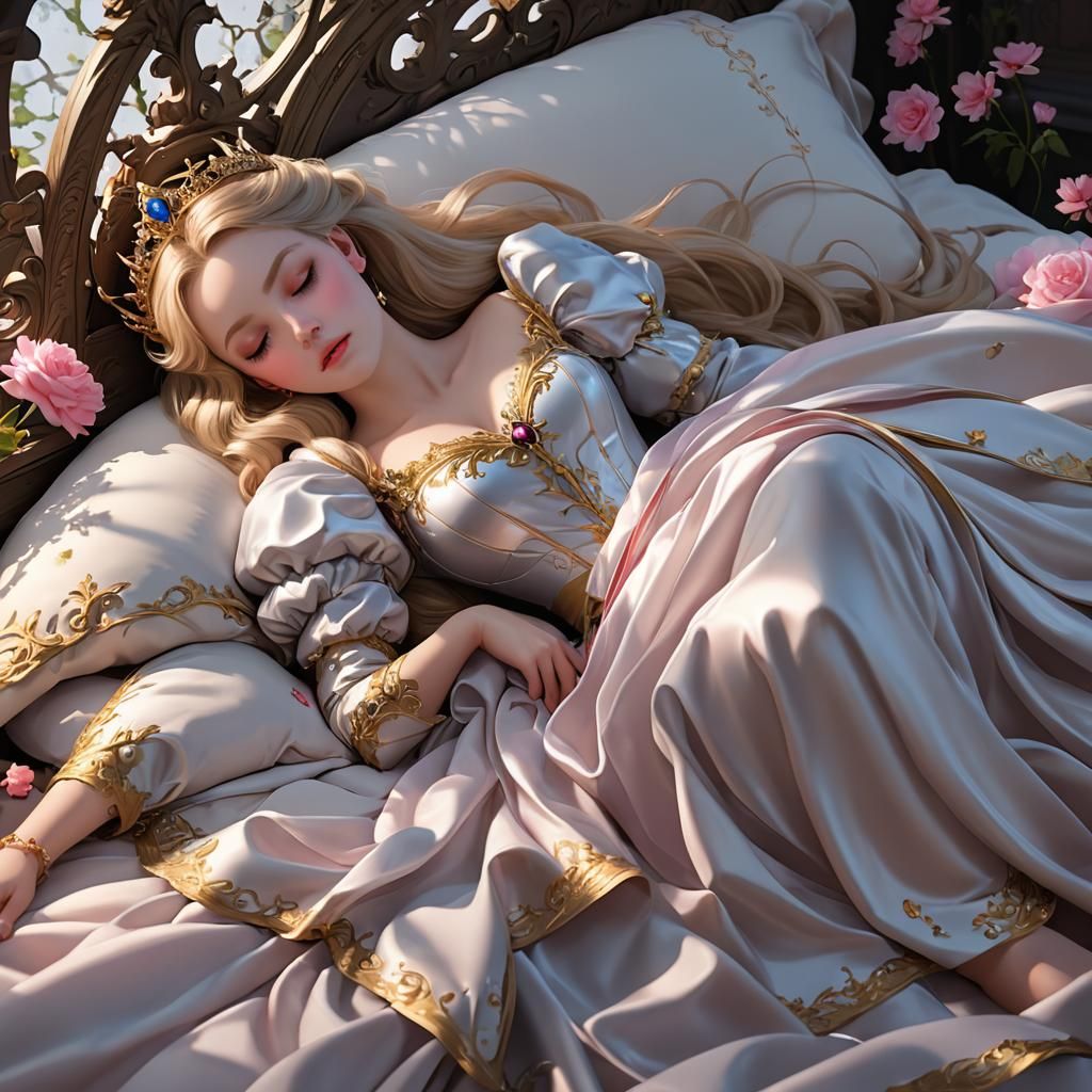 Sleeping Beauty in Detailed 3D Anime Art