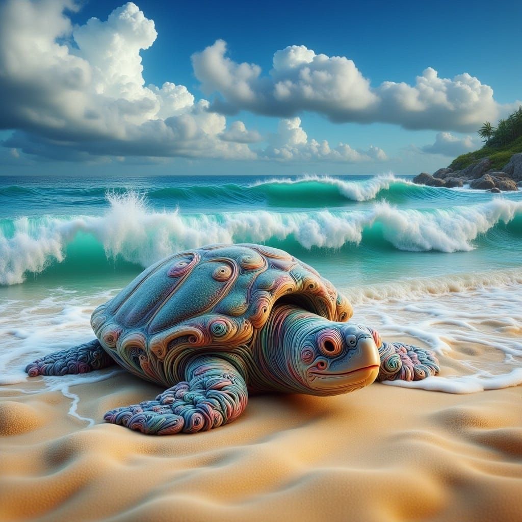 Leatherback Turtle on a Sun-Kissed Beach