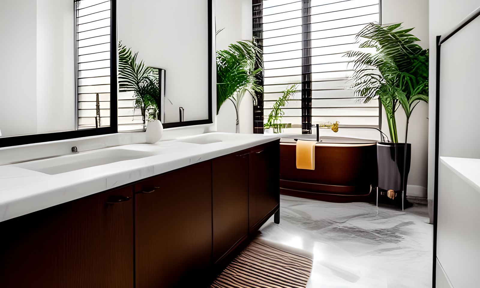 Cozy Modern Bathroom Loft at Golden Hour