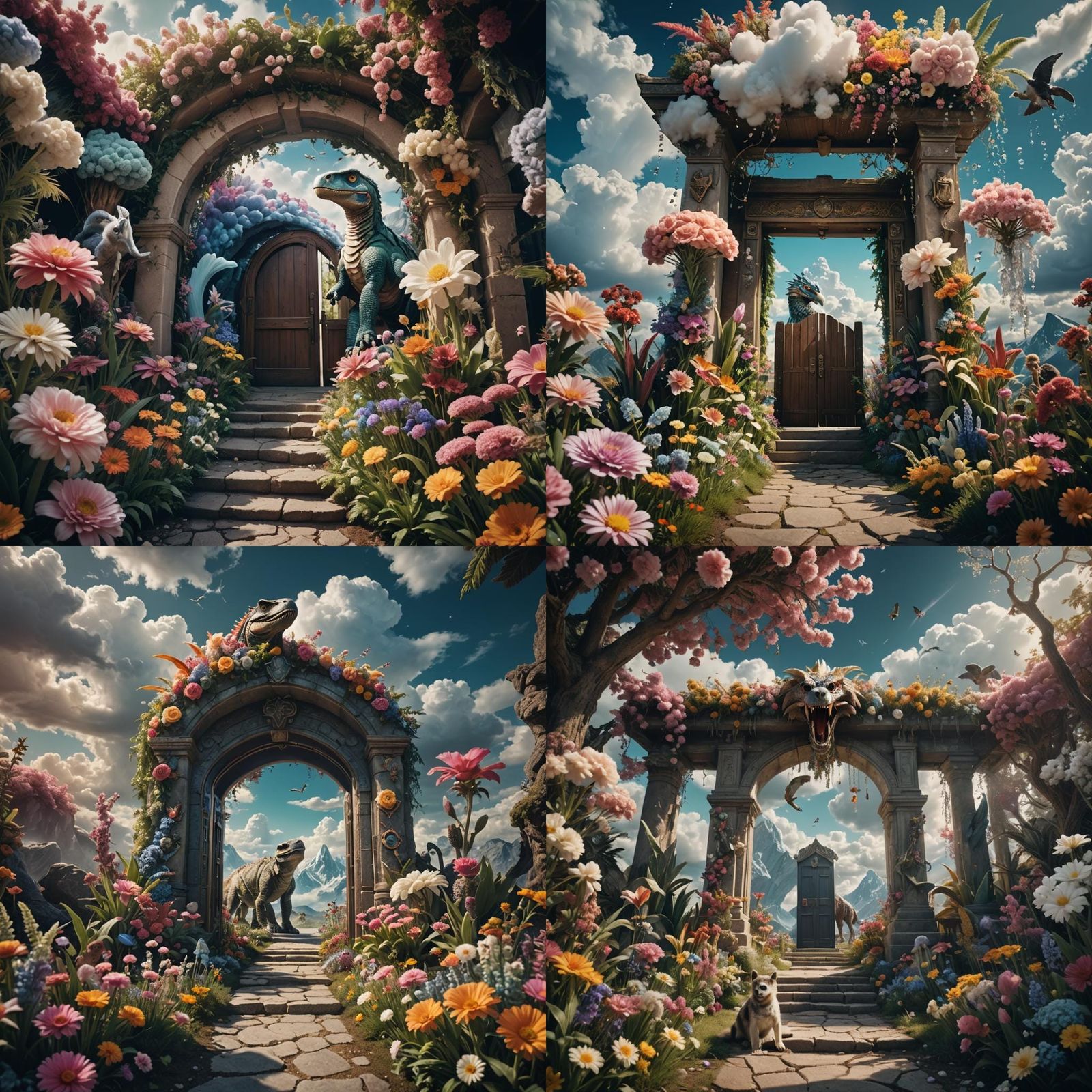 Magical Clouds, Flowers, Animals, and Crystals