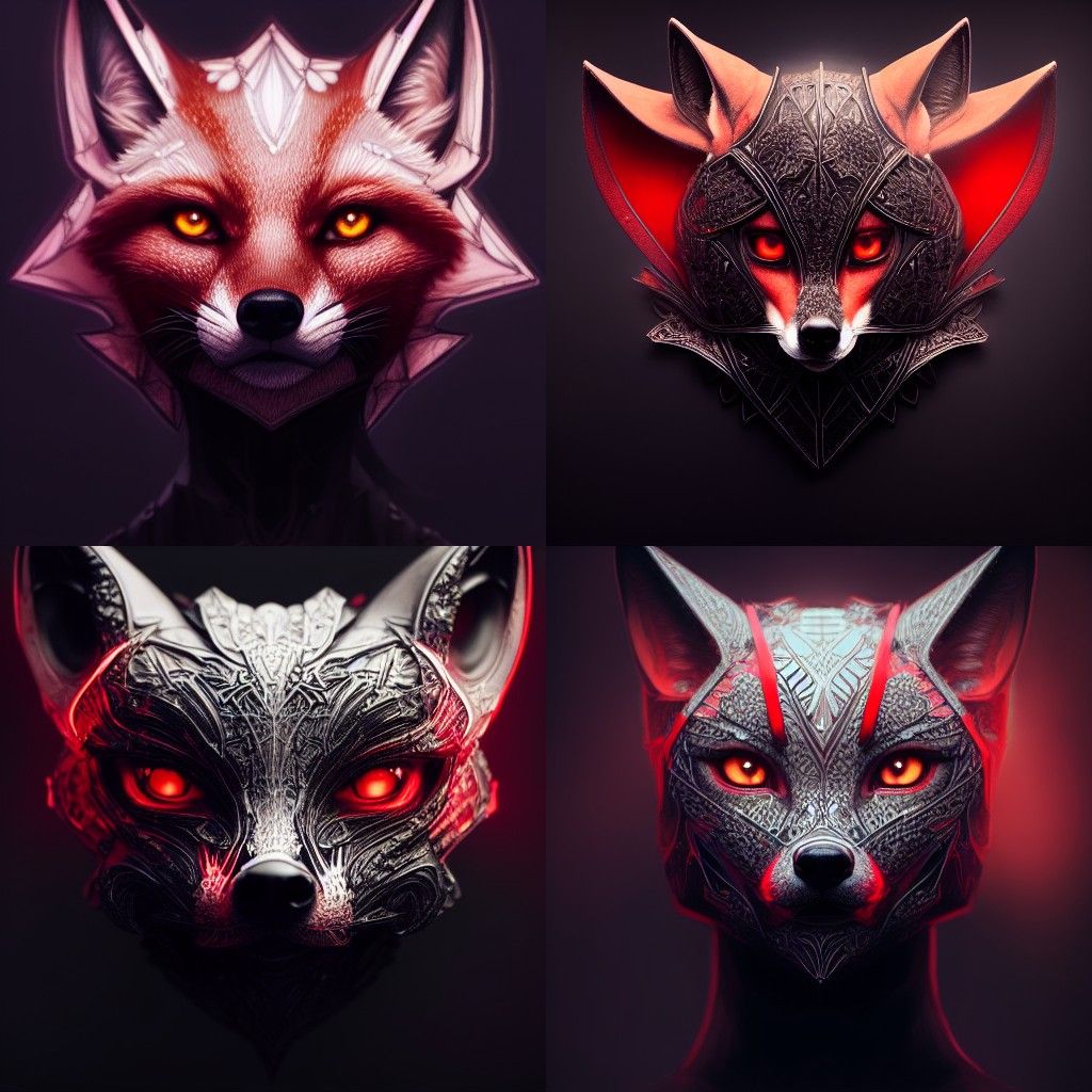 Fox with Roses and Breastplate: Hyper-Realistic 8K