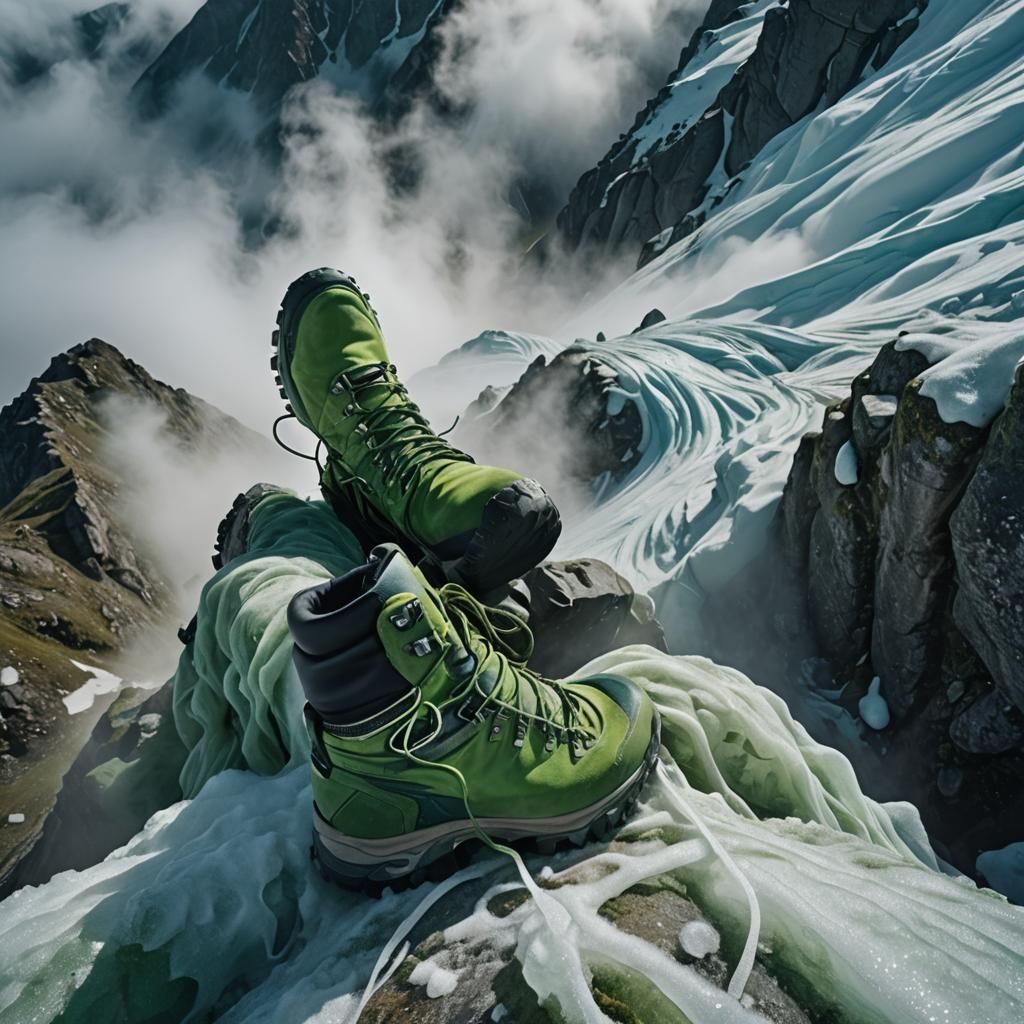 Dreamlike Cadaver on a Frosty Mountain Peak