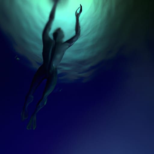 Mystical Dive in Photorealistic Avant-Garde Style