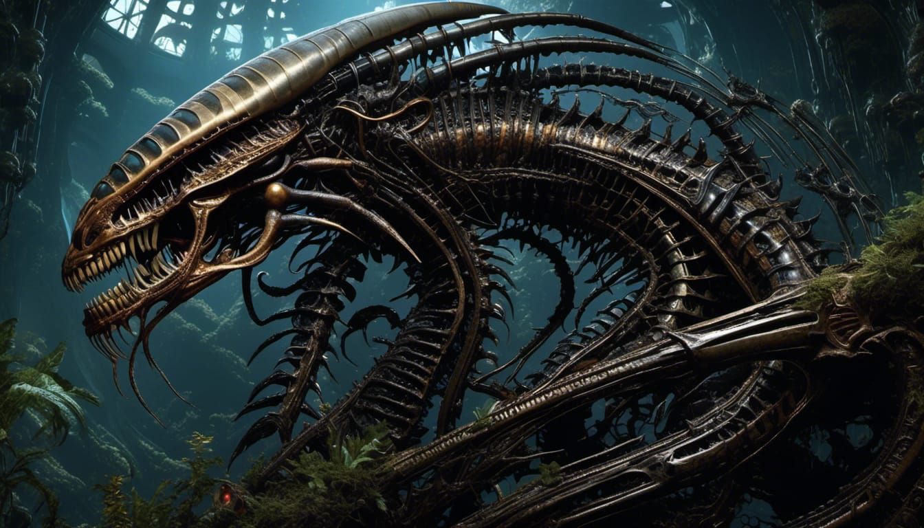 Xenomorph in Liminal Space: Horrorcore Style