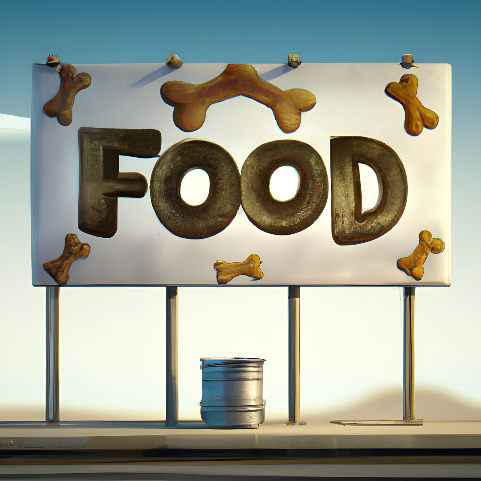 Dog Food Billboard in Watercolour Style