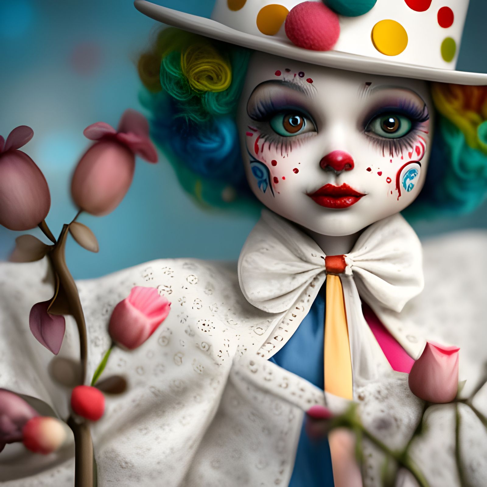 Beautiful Japanese Pop Surrealism Art Doll Clown