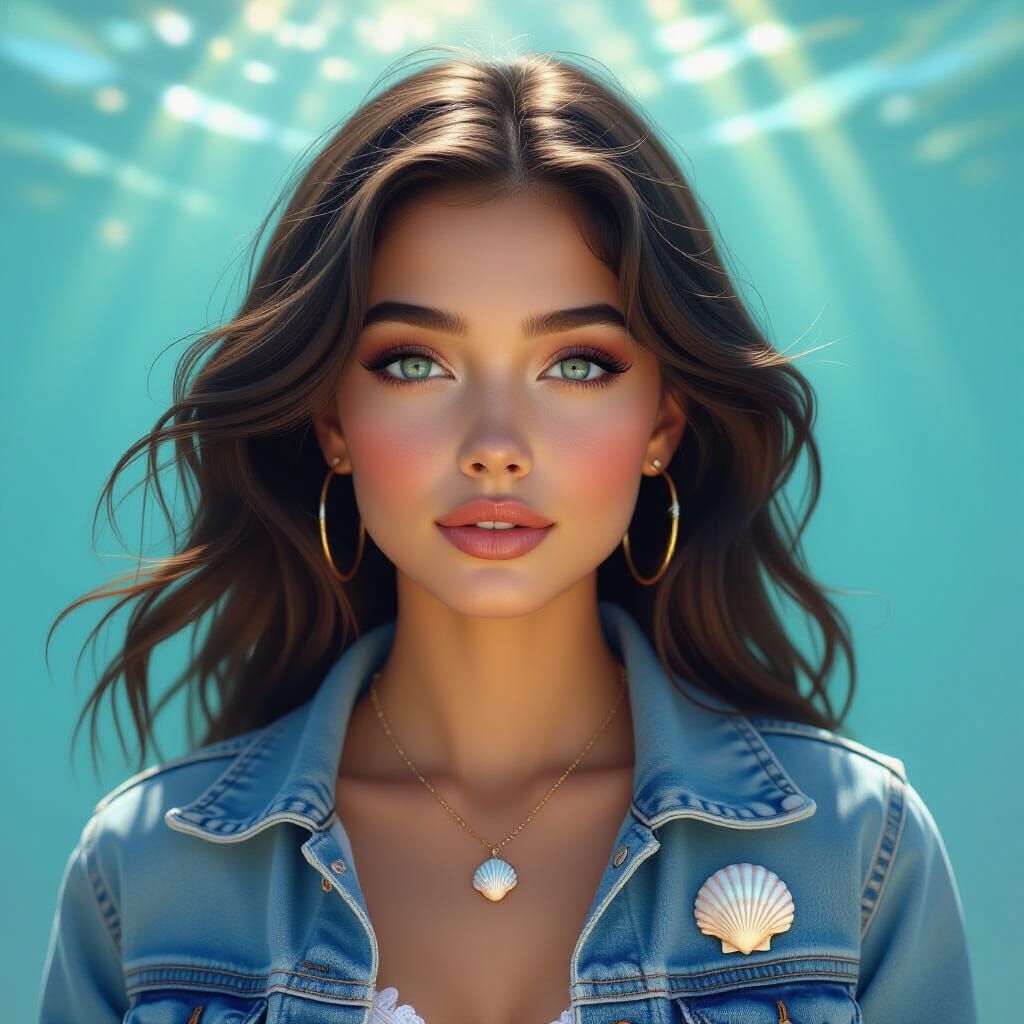 Mira as a Mermaid in Digital Painting Style