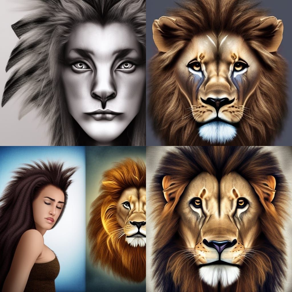 Woman's Magical Transformation into a Lion