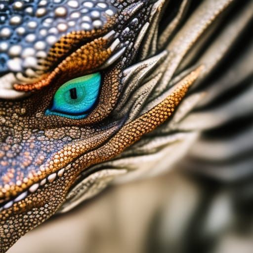 Dramatic Close-Up of a Dragon in Natural Light