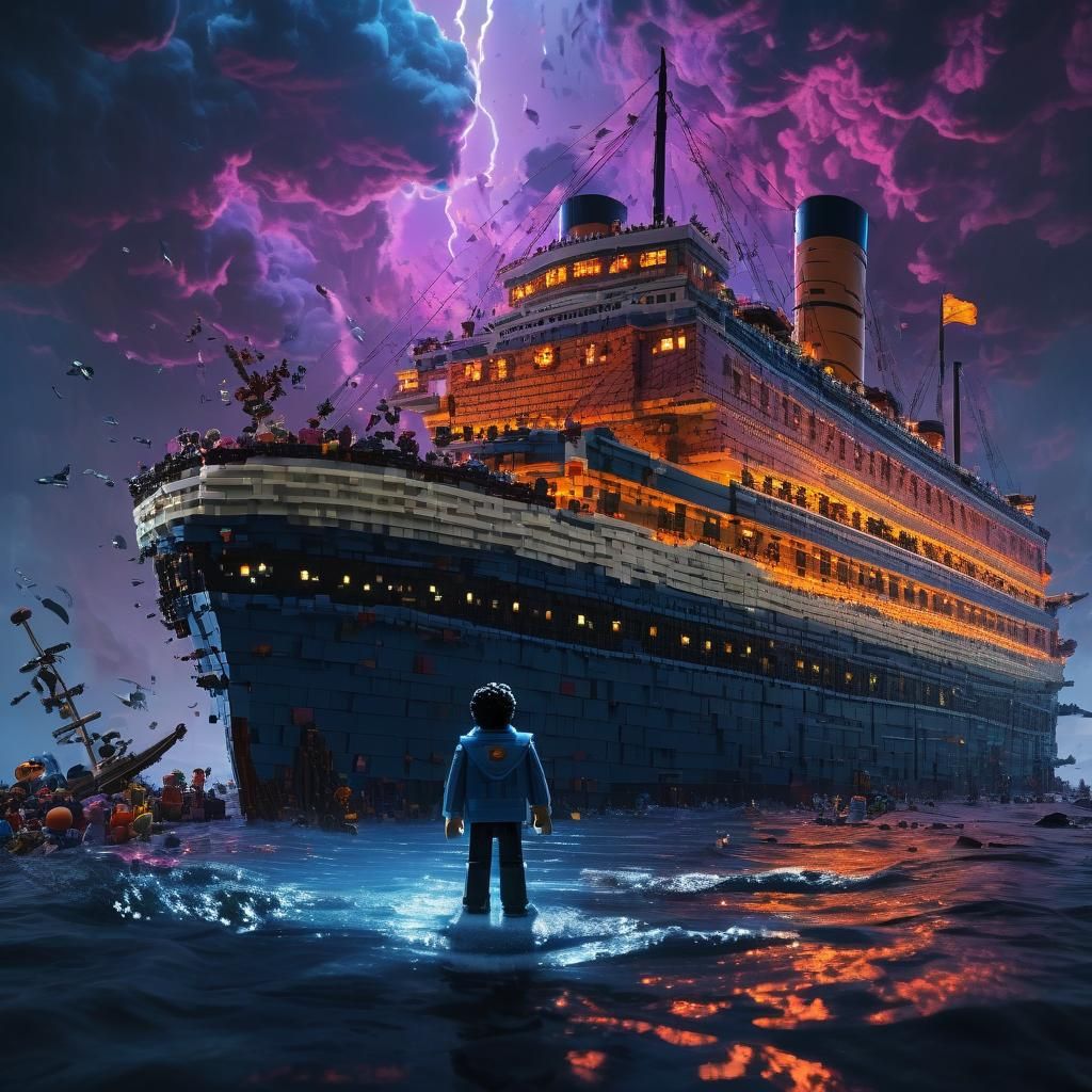 Michael Jackson Sinking Titanic Lego: Fantasy Concept Art