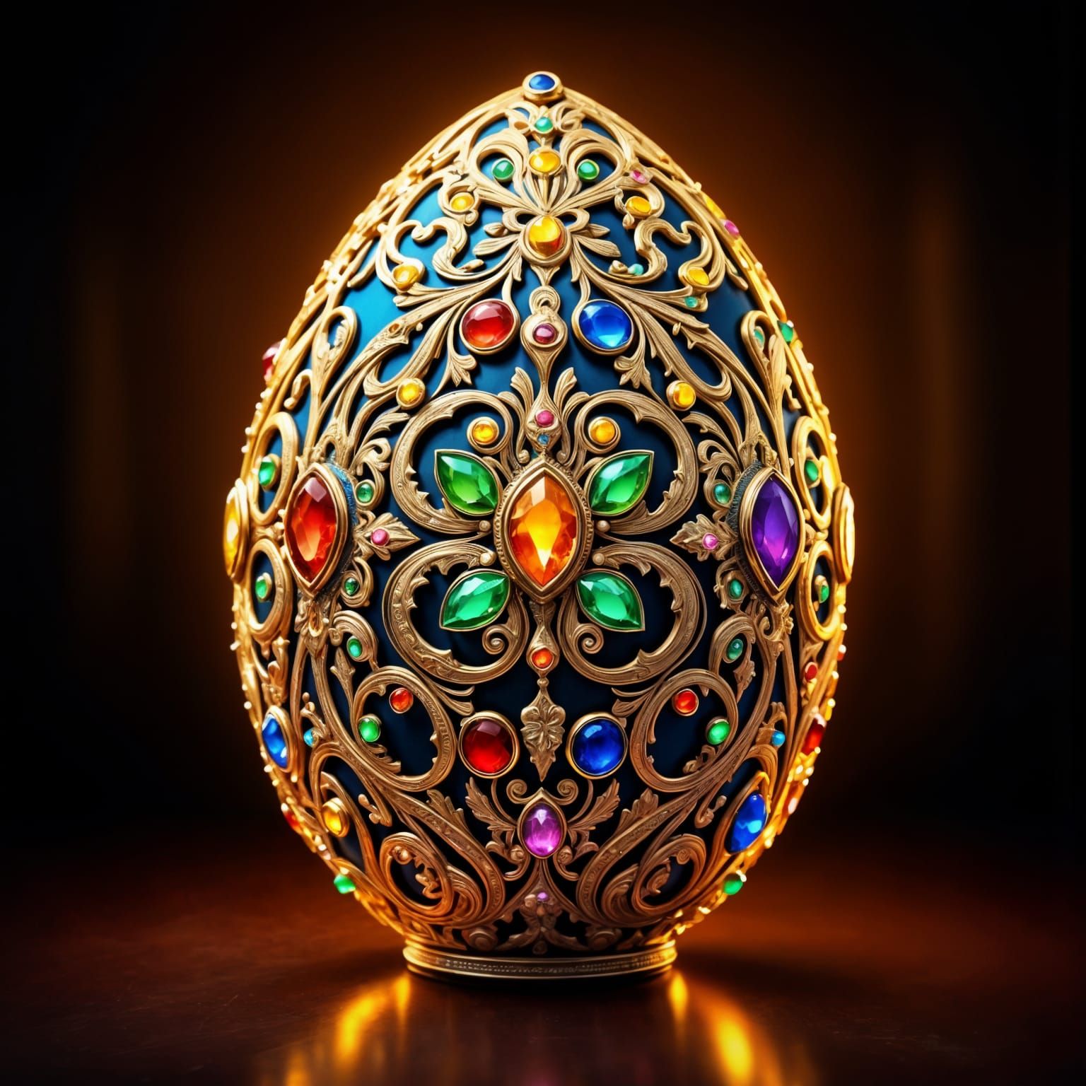 Faberge-Style Egg in Hyperrealistic Splendor