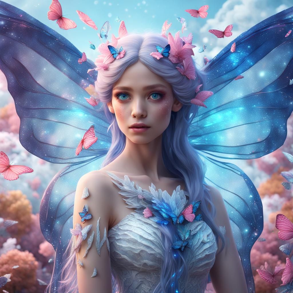 Magical Mermaid Butterfly with Intricate Wings