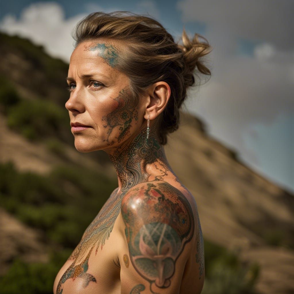 Woman on Hill Portrait with Bokeh, Professional Photography