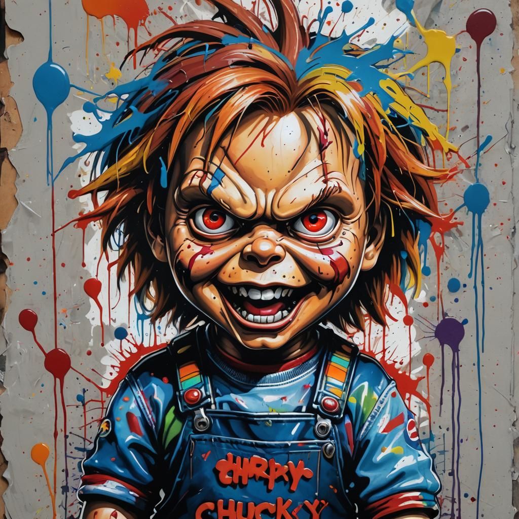 Chucky in Graffiti Street Art Style