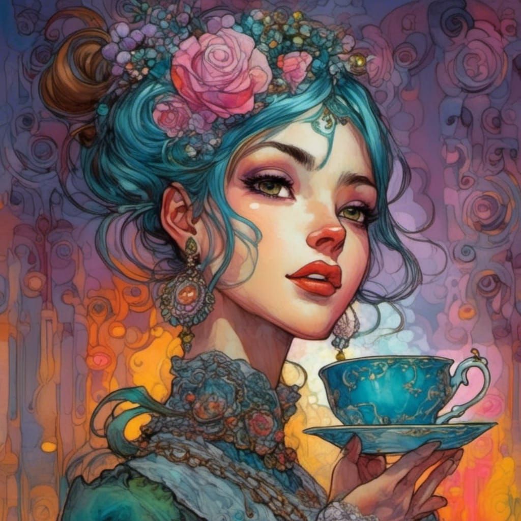 Holding Tea Cup Portrait