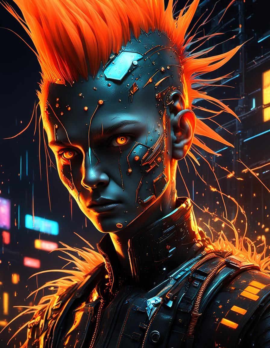 Neon Mohawk in Cyberpunk Tears