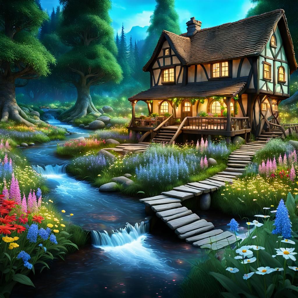 Woodcutter's Home in Enchanted Forest: Photorealistic 8K