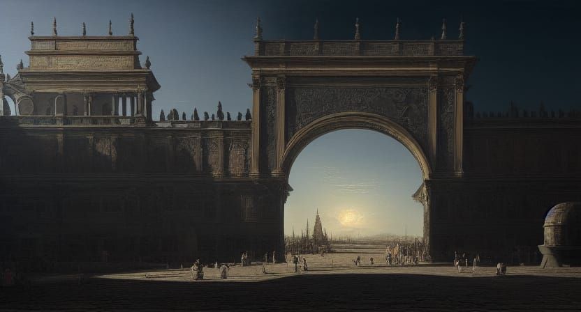 Fantastic Universe Entrance in Hyperrealistic Style