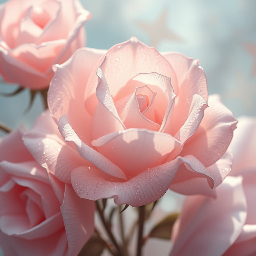 Crystallized Roses in Ethereal Light