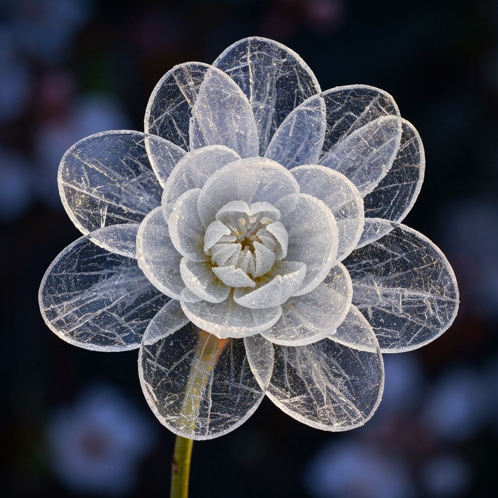 Bioluminescent Ice Flower with Neon Mirage