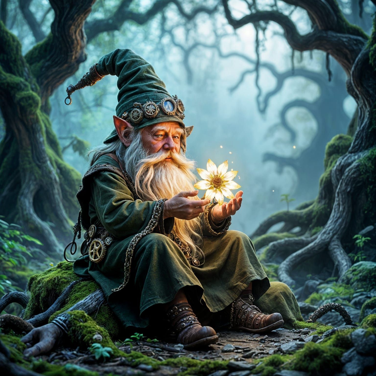Wise Clockwork Gnome in Twilight Forest, Examining Mechanica...
