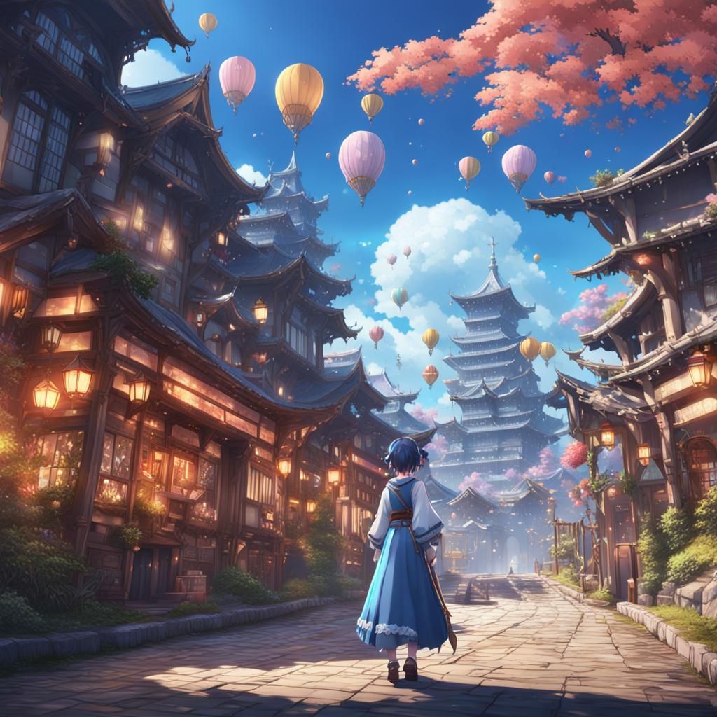 Cute Anime Girls in Detailed Digital Painting