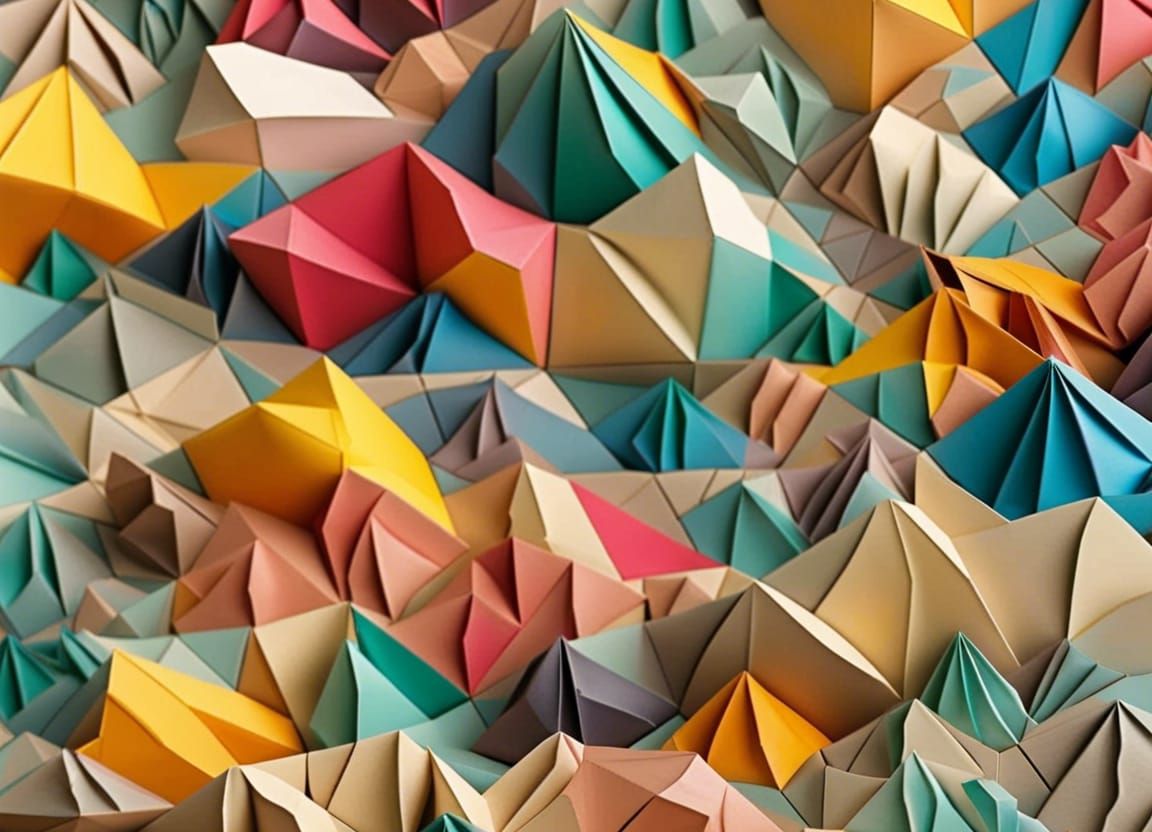 Eden Project Biomes in Origami Paper Folds