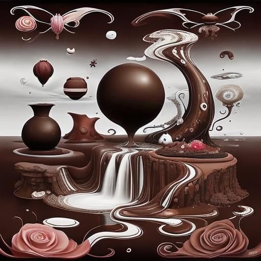 Surreal Chocolate Dreamscape using Dark Chocolate LoRA