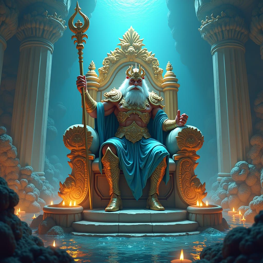King of Atlantis on Bioluminescent Throne
