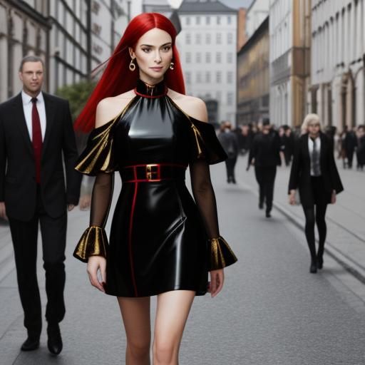 German Girl in Red and Gold Dress