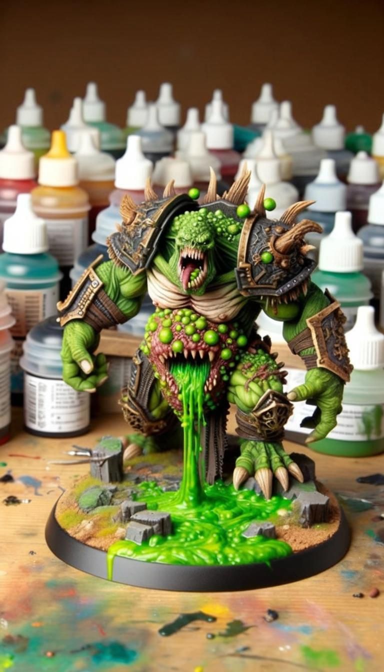 Grotesque Green Monster with Sharp Teeth