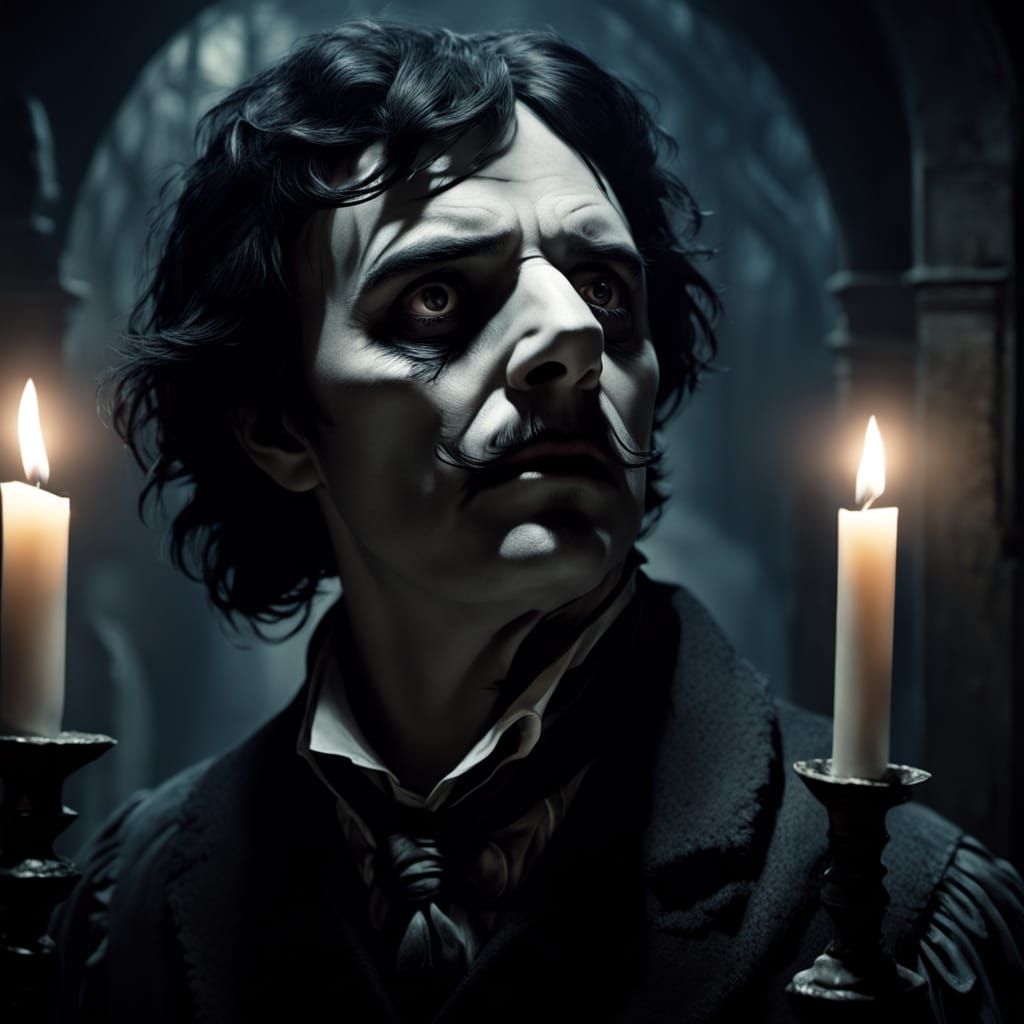 Gothic Portrait of a Mysterious Young Woman in Oil Painting ...