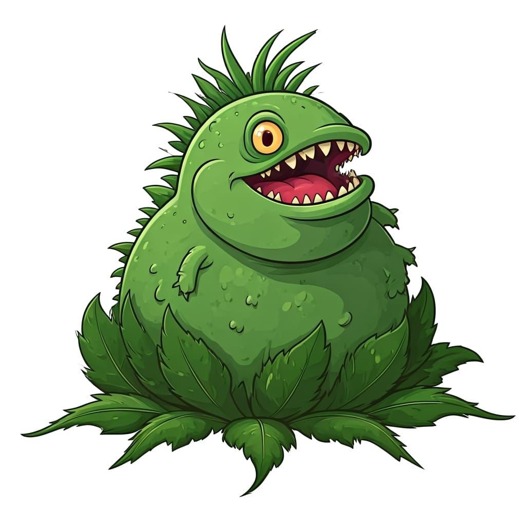 Cartoon of an Overweight Carnivorous Plant