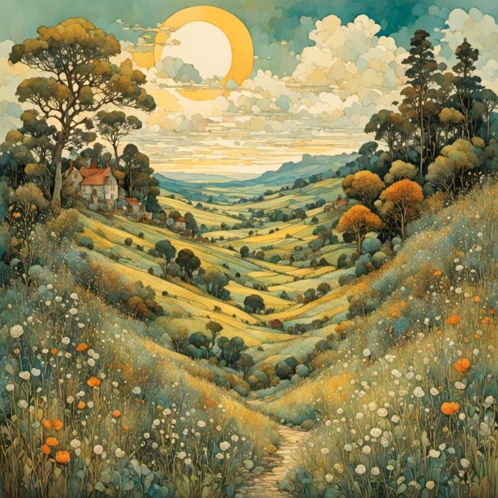 Abstract Landscape Inspired by Modern Masters