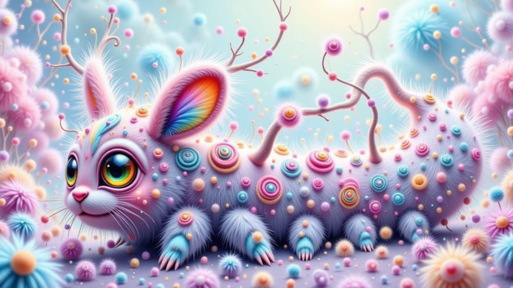 Whimsical Caterpillar with Swirling Patterns