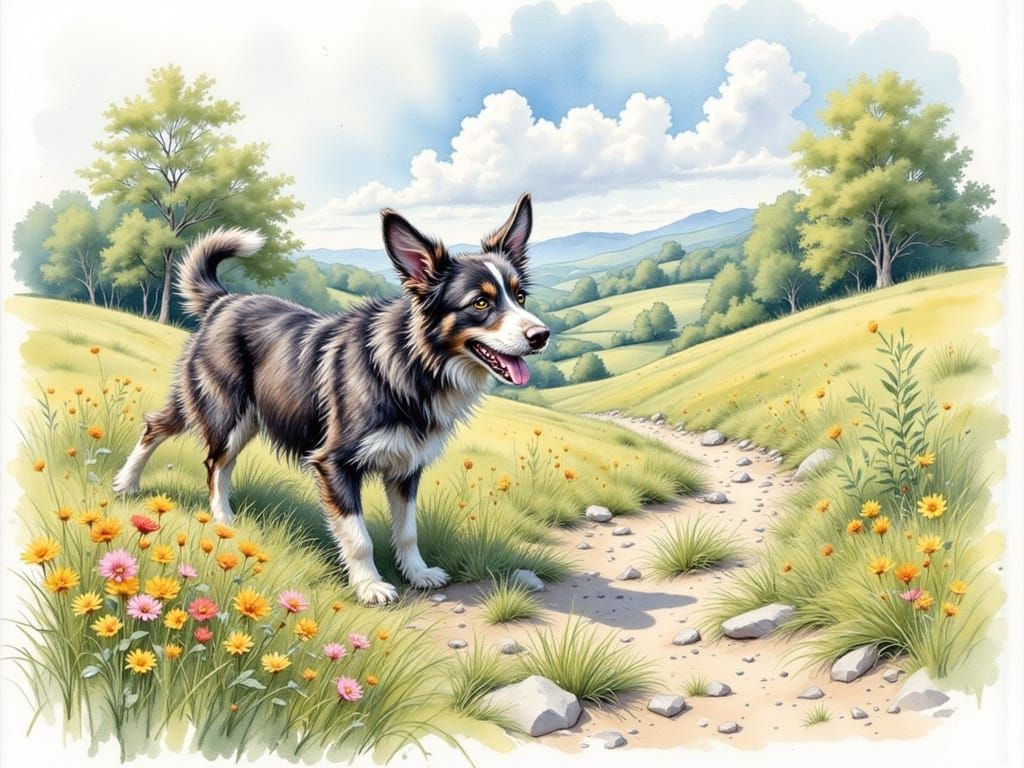 Ethereal Audrey Portrait in Watercolour Style