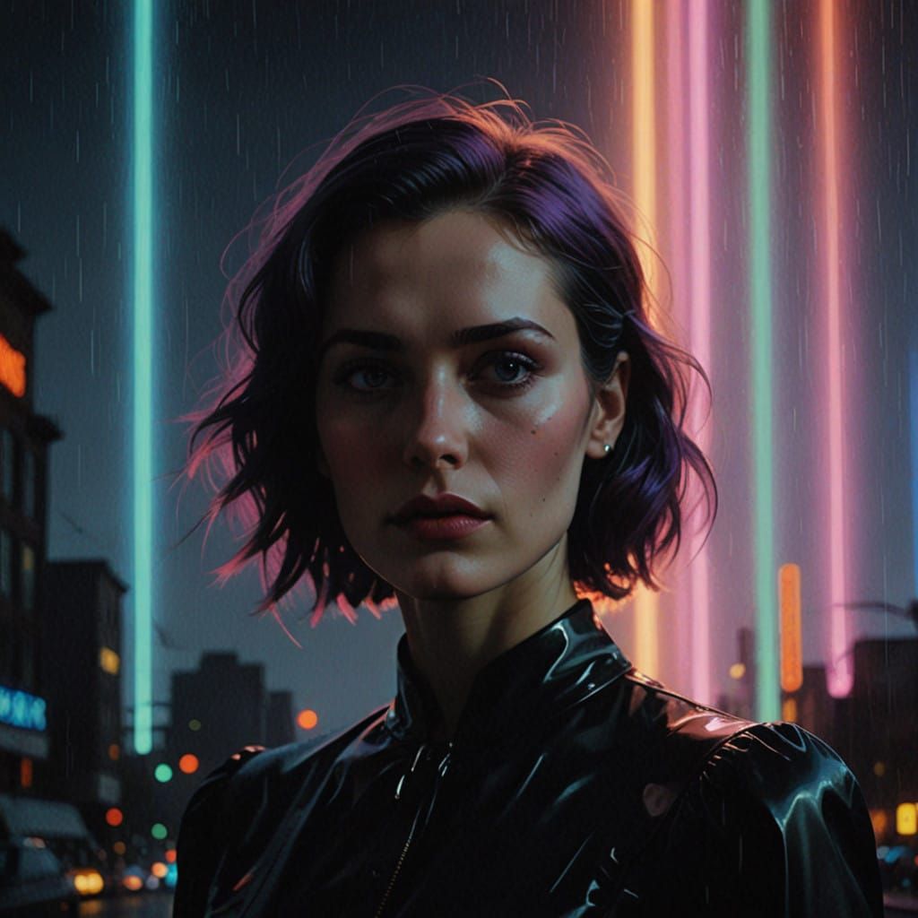 Enigmatic Woman in Ethereal Glow, Inspired by Surrealist Cin...