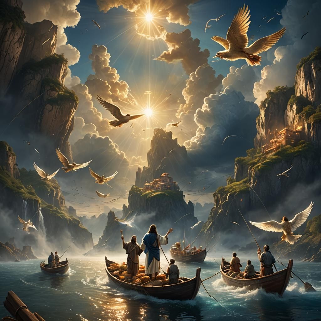 Jesus Christ Distributes Food in Divine Light