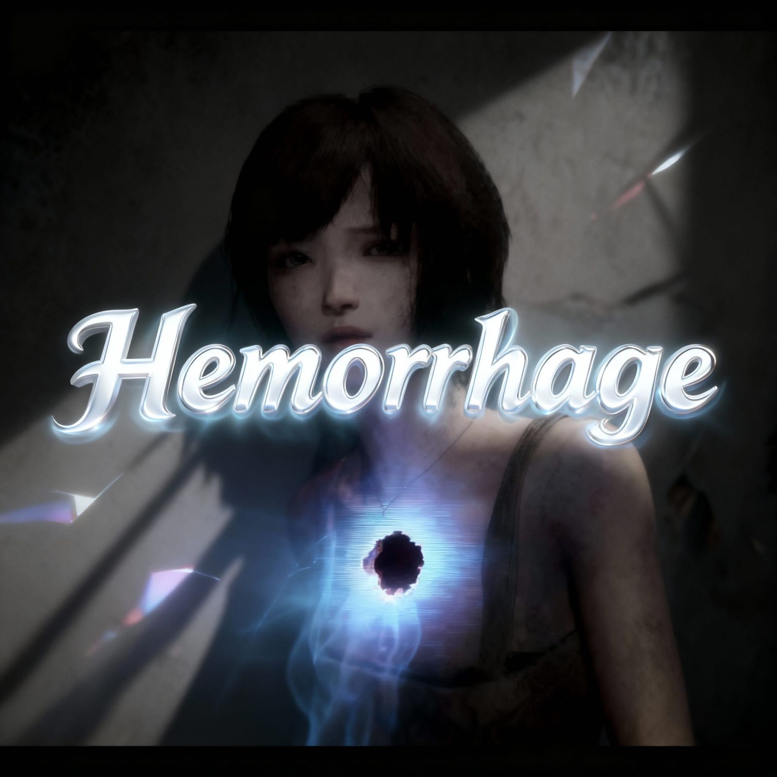 White Metallic Aurora Ghost Font: Bad Omen Text Art