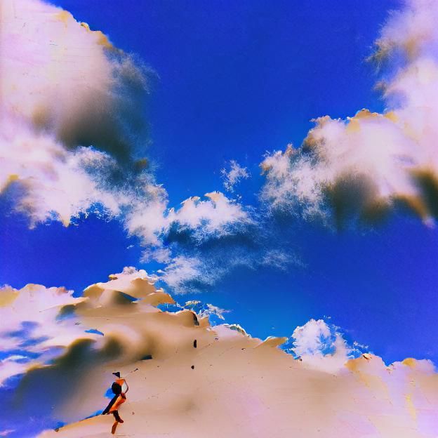 Minimalist Pastel Landscape: Chasing Blue Skies