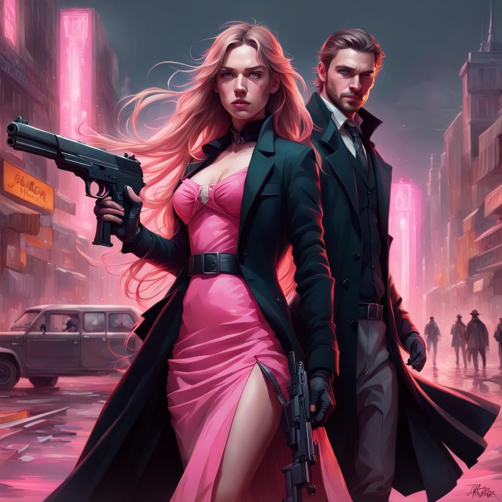 Glamorous Couple Portrait in Hyperdetailed Style