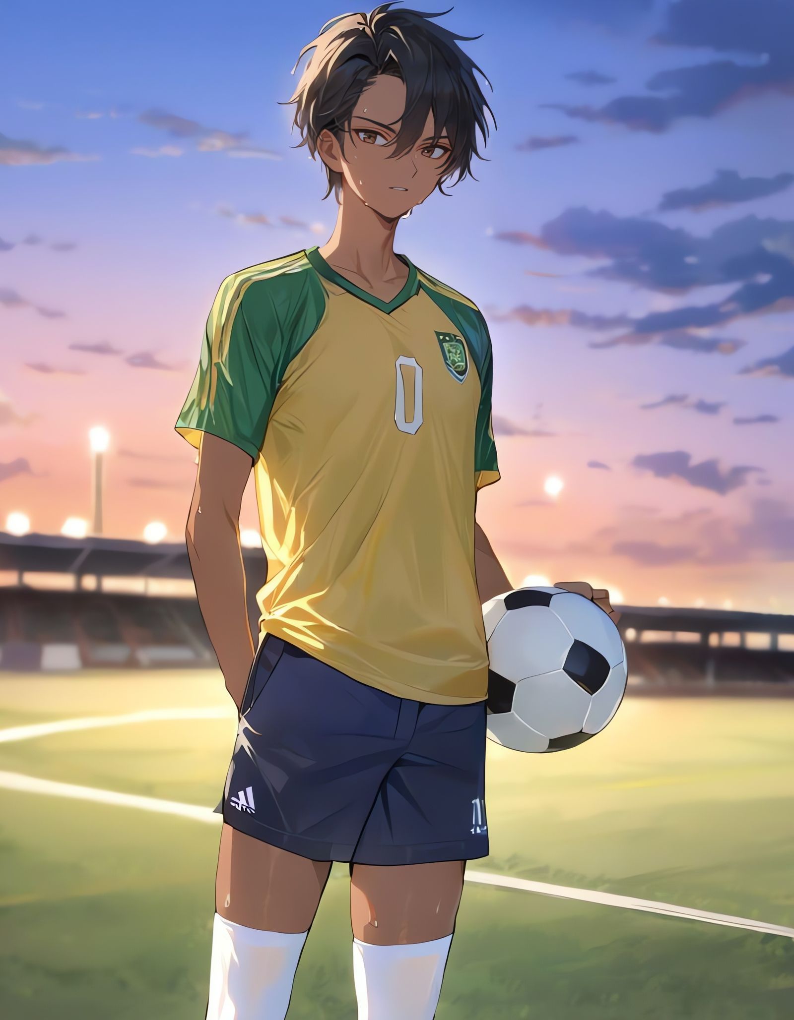 Soccer Player in Twilight Stadium