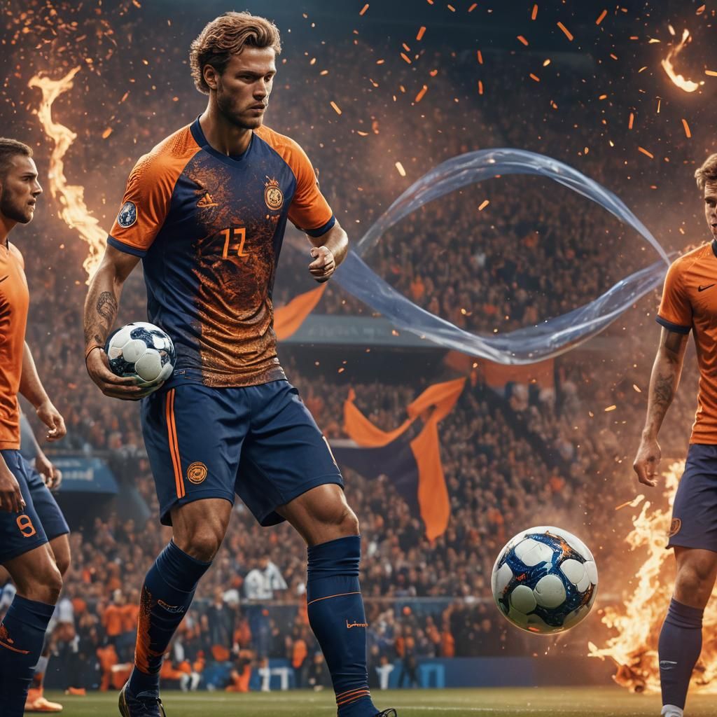 Netherlands Football Kit: Intricate Fantasy Concept Art