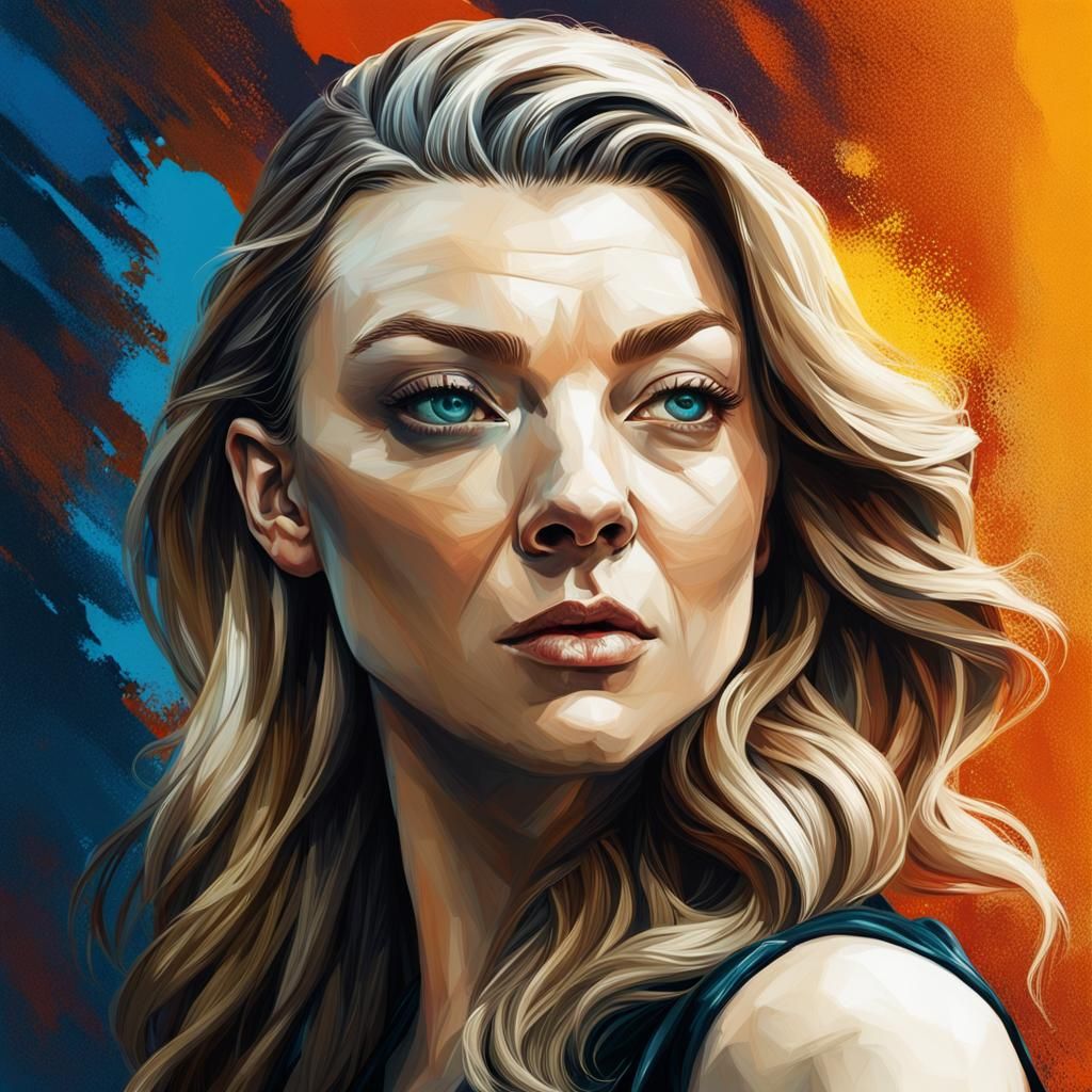 Hyperrealistic Portrait of Natalie Dormer in Splash Art