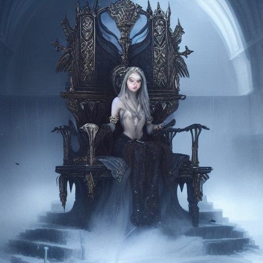 Ice Princess with Bloody Heart: Dark Fantasy Art