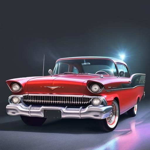 Vibrant Red 1958 Plymouth Fury, Splash Art